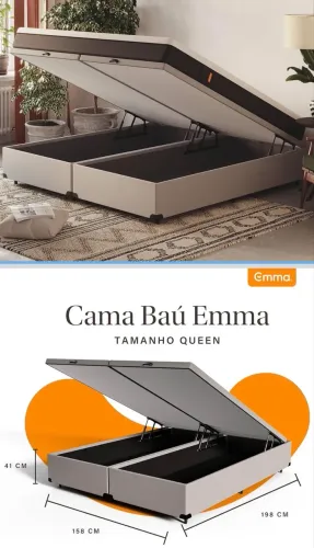 Cama box baú queen Emma ótimo estado!