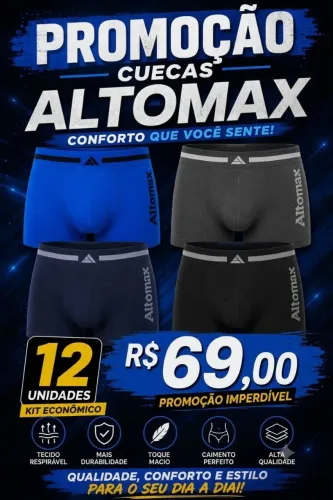 Kit c/ 12 cuecas Microfibra Altomax