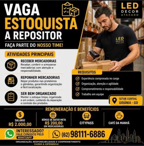 Duas vagas Repositor mercadorias
