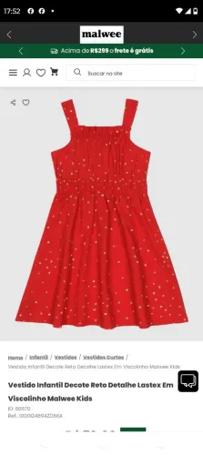 Vestido Infantil Em Viscolinho Malwee Kids