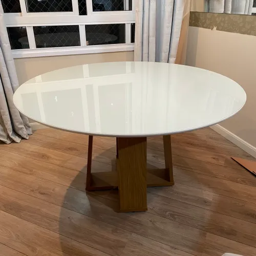 Mesa de jantar redonda off white