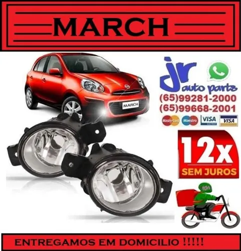 Par de Farol de Milha March 11 12 13 14 15 16 17 Auxiliar Neblina