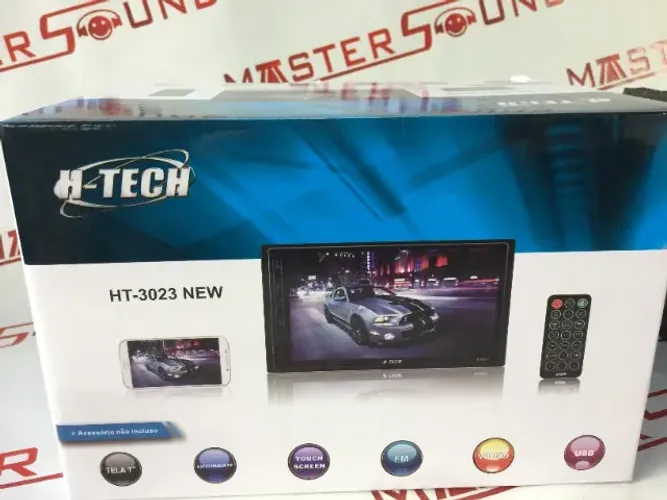 multimidia h-tech 7'' full touch HT-3023NEW c/entrada usb bluetooth espelhamento 