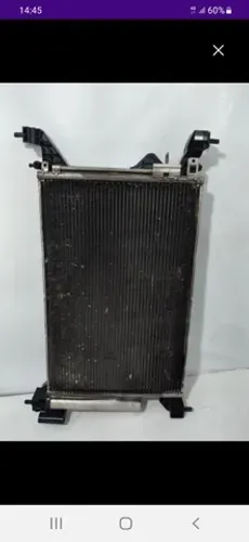 Conjunto radiador condensador ventoinha uno mobi 3 cilindros 