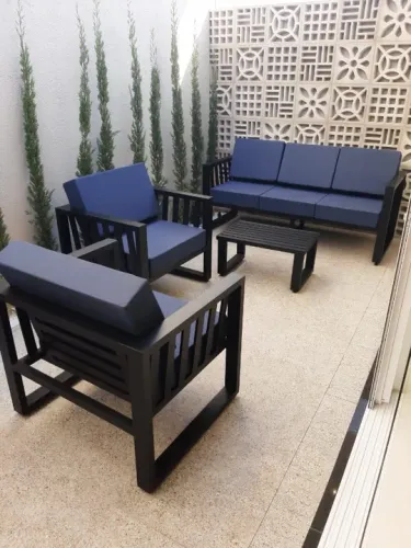 Conjunto Sofá em Alumínio, Tecido Impermeável