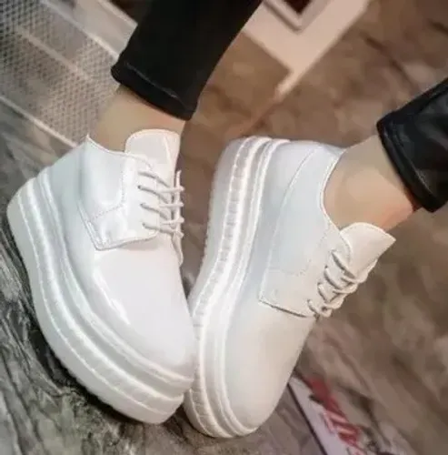 Tenis Feminino Plataforma -Branco nº 36