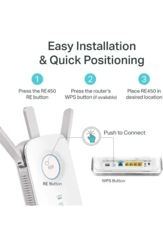 Repetidor TP-Link RE450(BR) 2.0 Wi-Fi com Interface de 1 Porta
