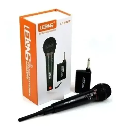 Lelong Microfone Completo Le-996w Com E Sem Fio Profissional