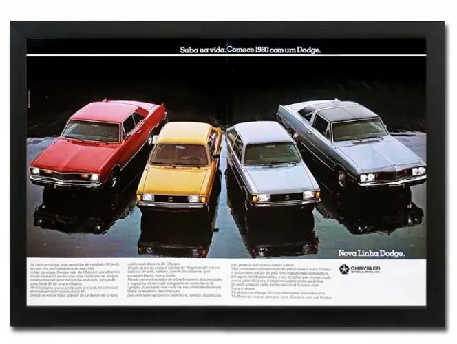 Quadro decorativo Dodge Polara, Dart e Magnum 1980 - propaganda original