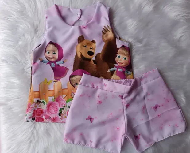 Roupa Masha e o urso conjunto temático infantil