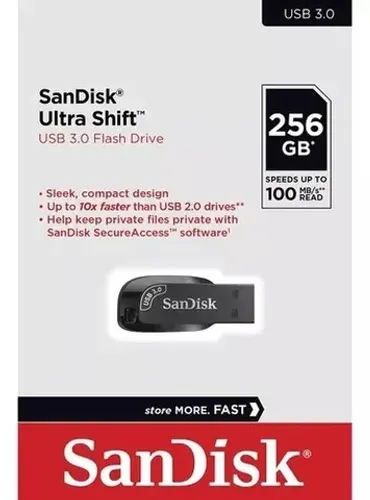 Pen Drive 256gb Cruzer Blade Ultra Shift Usb 3.0 Sandisk