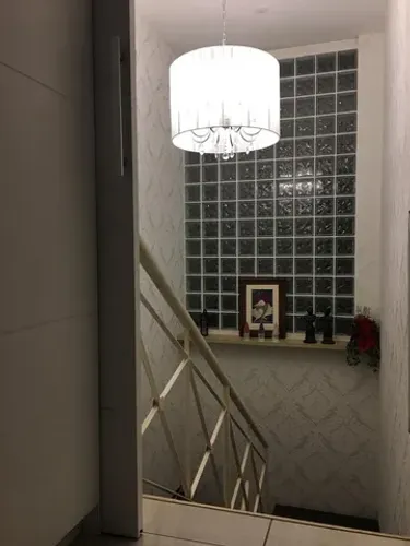 Lustre Pendente Redondo de Cristal com Candelabro para 8 lâmpadas . Cromado 