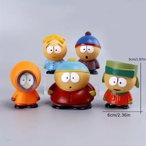 Kit 6 Bonecos South Park Eric Cartman Kenny Kyle Stan Marsh Butters Stotch Miniaturas