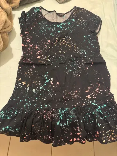 Vestido Cantao Preto com Estampa