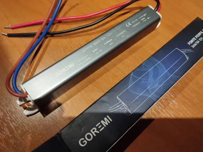Kit 05 Unidades Fonte Para Fita Led Slim 36w 3A 12V - Goremi