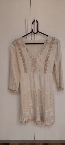Boho chic: Vestido estilo indiano novo + Cinto em couro com franjas