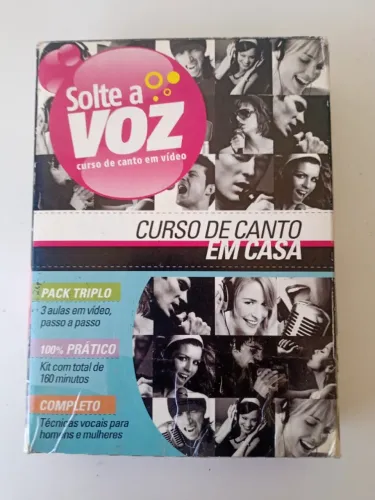 Curso de canto em video em casa, box, 3 DVDs Solte a voz, curso complete e prático Revista