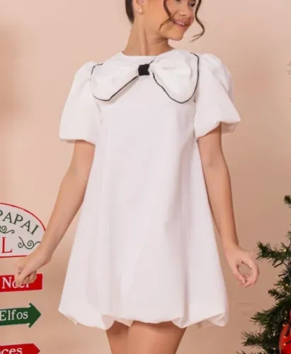 Vestido branco balone infantil 