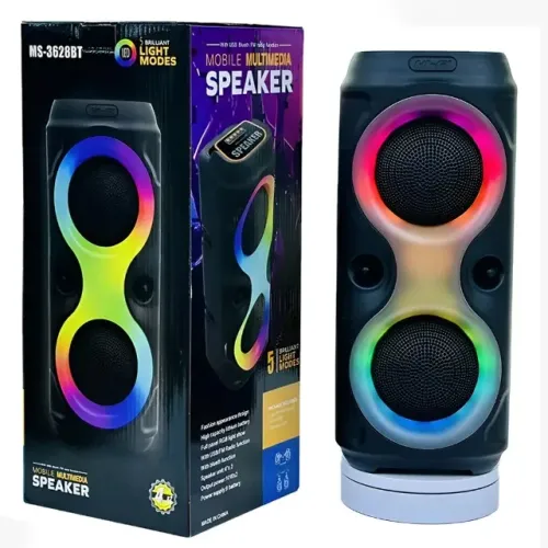 Caixa de som Bluetooth Com Led RGB Portátil FM USB TWS 20W