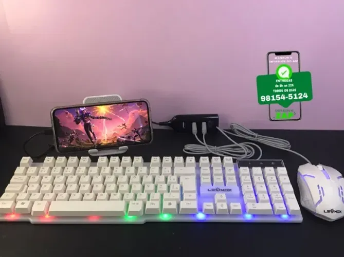 Kit Gamer com teclado e mouse Completo na Promoção 