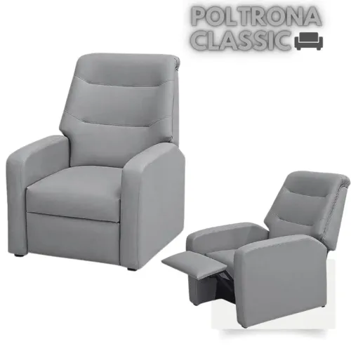 Poltrona Reclinavel MX Classic 1 Estagio Linho Cinza 487 Matrix SR