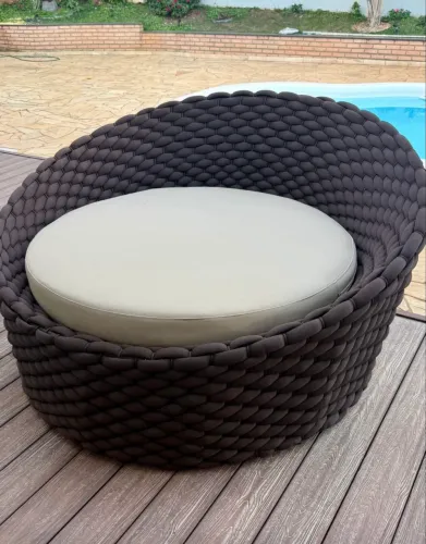 Sofa ostra chaise área externa alumínio tricô com enchimento 