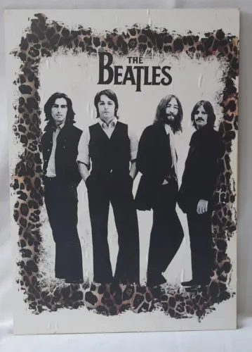 PLACA DECORATIVA THE BEATLES - MDF 20 X 28