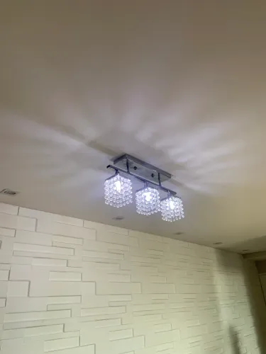 Lustre plafom 3 aros teto cristal