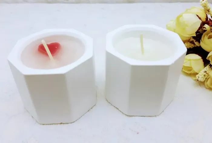 Kit com 20 Potes de gesso para velas suculentas e lembrancinhas 