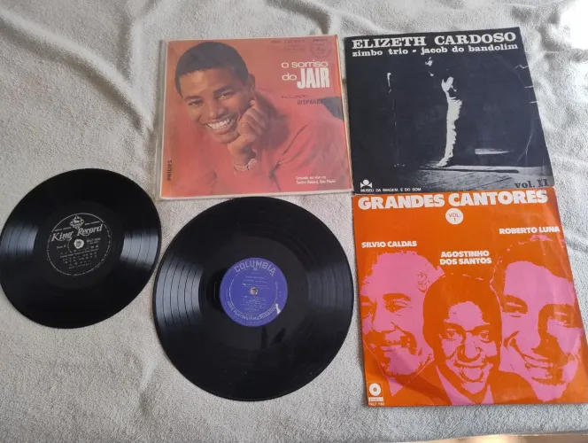 Discos de vinil variados, bom para apreciadores de boa música e colecionadores!