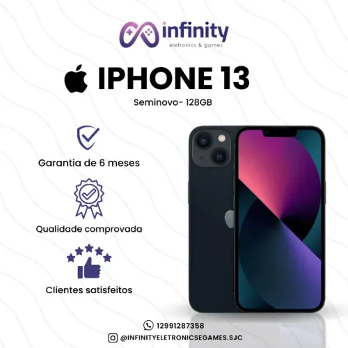 iPhone 13 128gb - Seminovo - 6 Meses de Garantia - Infinity Eletronics & Games