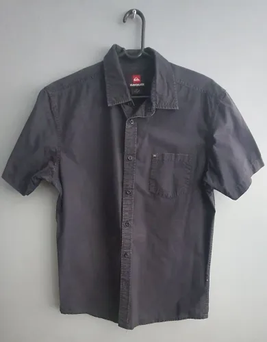 Camisa Quiksilver Manga Curta - Cinza