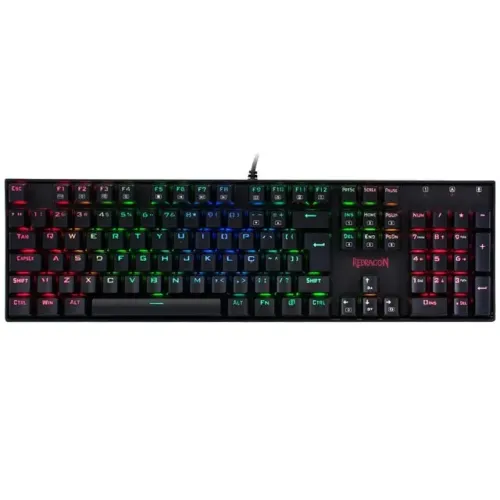 Teclado Mecânico Redragon Mitra Black RGB Switch Blue - WZetta