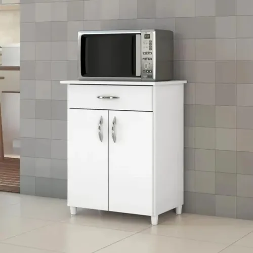 Balcão de Cozinha Multiuso 2 Portas 1 Gaveta Duna Branco Fiorello
