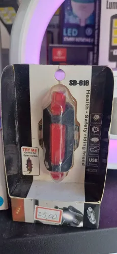 Lanterna Sinalizador Traseiro Bike SD-616 USB 15 Lumens