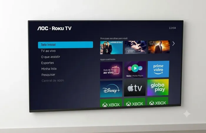 Smart Tv 32 AOC Roku Tela Infinita Xbox Integrado Entrego 