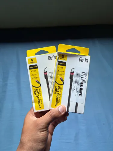 Kit 2 Cabos Turbo Baseus Cafule USB-C para USB-C 60W 1m - Lacrados