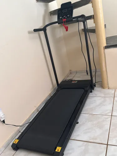 Esteira Elétrica Slimwalk Mile Fitness Dobrável Compacta Cor Preto