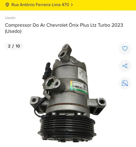 COMPRESSOR AR CONDICIONADO CHEVROLET ONIX 1.0 TURBO