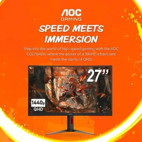AOC Monitor curvo para jogos CQ27G4ZH 68.6 cm, QHD 2K 2560x1440, 1500R VA, 300Hz 0,3ms, HD