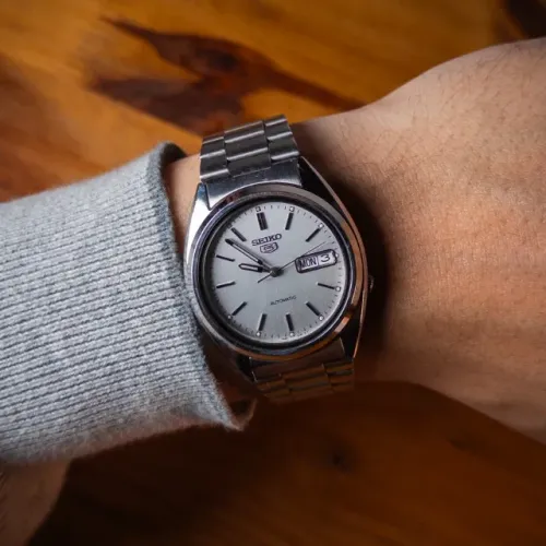 Seiko 5 7s26-3040 Vintage 1997 Automático - Mostrador Prata 37mm - PF199