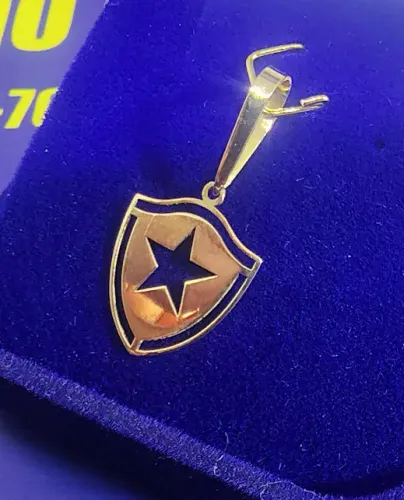 Pingente Campeão Botafogo Peso 0.60 Grama 10 mm Maciço