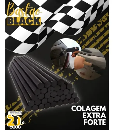 Bastão Cola Quente Preta 11.2mm Rendicolla Martelinho Ouro (Usado)