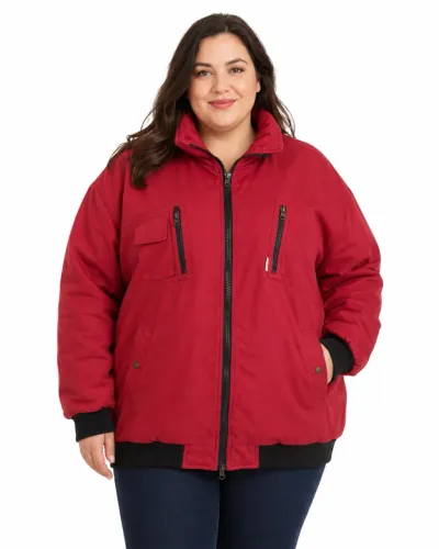 Casaco de frio vermelho 3XL Toni Lee forrado