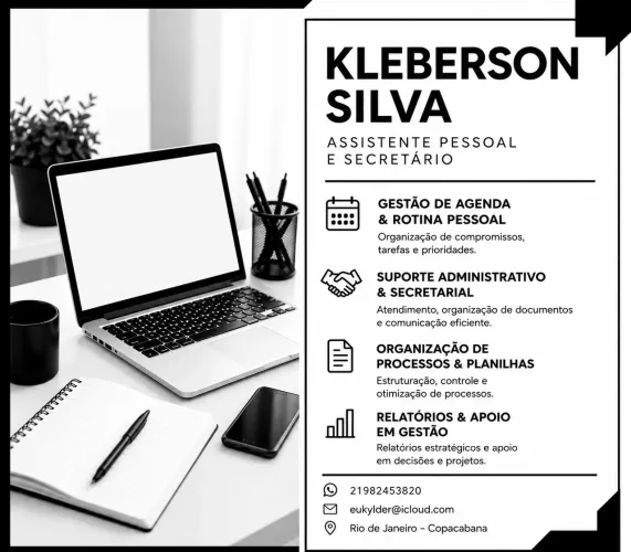 Assistente pessoal e Secretário | Rotinas Admin, CRM e Organização