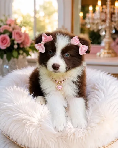 Border collie com pedigree e microchip 