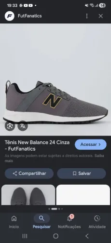 tênis new balance 24, número 42 cinza 