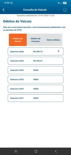 Vende factor 150 2021/22 possui pendência de transferência e uma multa mais ipva 2026 