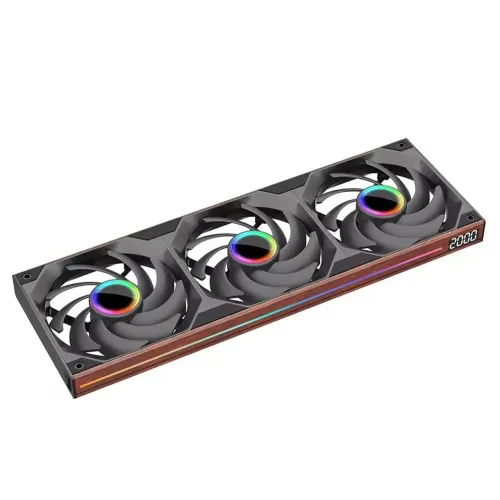 Fans Jungle Leopard 360mm Inteiriça Madeira ARGB Display LCD RPM Reversa
