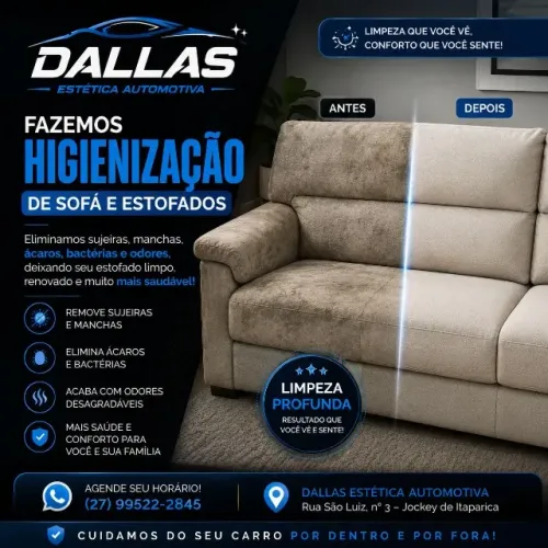 Higienização de sofás e estofados